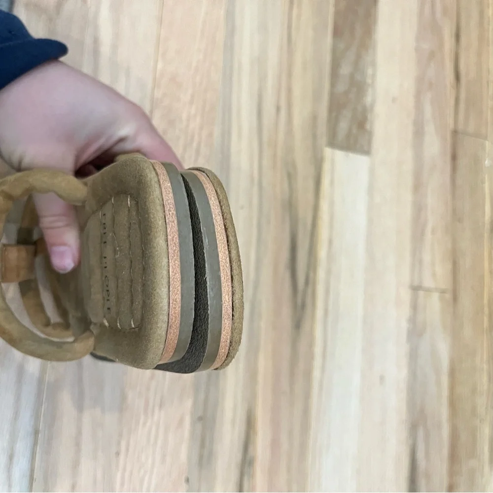 Free‎ People suede contrast stitch flat sandals 6.5